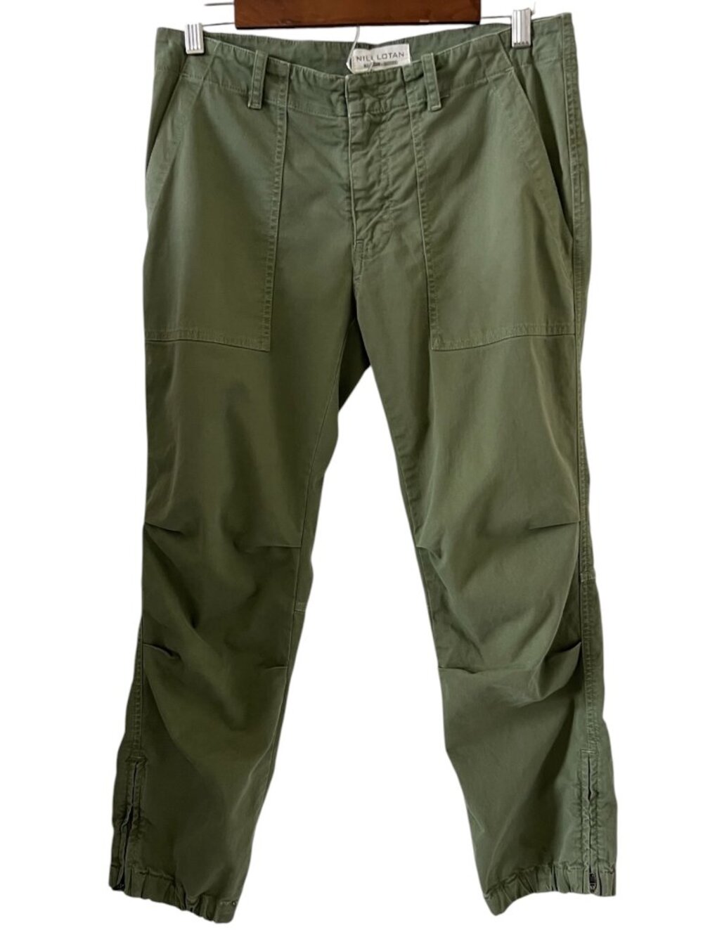 Nili Lotan Cropped Military Pant In Army Green Size 4